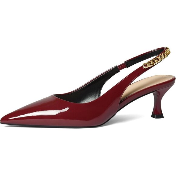 🆕Women Red Stiletto Heels Closed Pointed Toe 4 in Heels Patent Leather Pumps - Picture 4 of 9